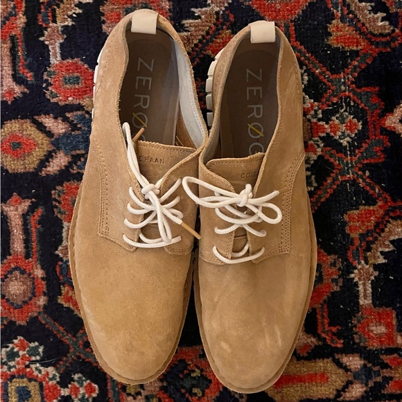 Cole Haan Tan Suede Oxfords